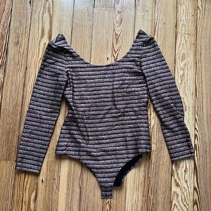 Sézane striped glitter bodysuit. Size M, French girl cool